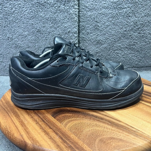 New Balance 577 Mens Black Leather Lace Up Walking Shoes Size 13 NO INSOLES - Picture 1 of 12